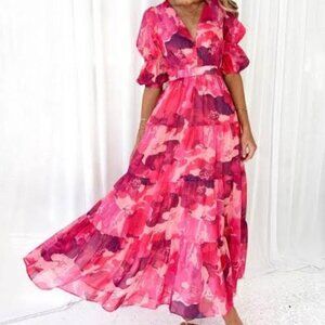 Armella Maxi Dress – Magenta Rush – AU 20 (US 16) - Plus Size, NEVER WORN